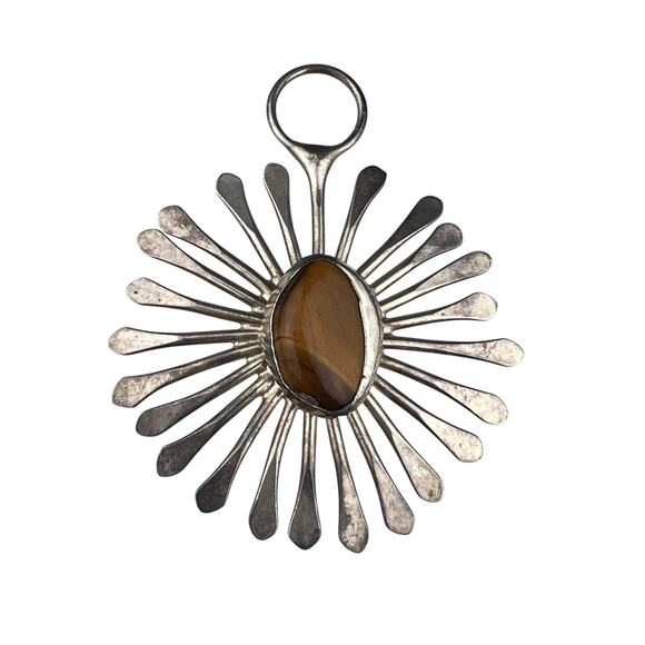 Jacob Hull Denmark B+D Modernist Large Pendant Tiger's Eye